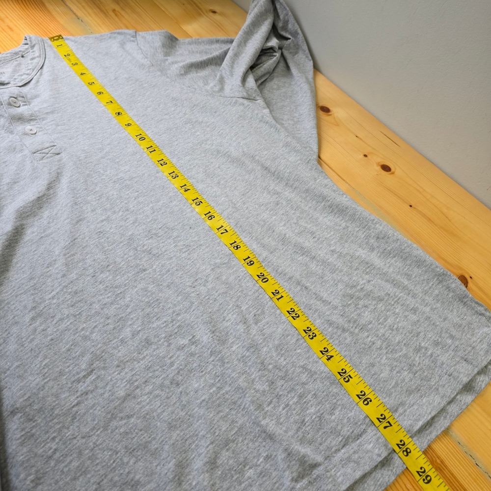 Outerknown Henley Shirt Mens XL Grey Organic Pima Cotton Long Sleeve Minimalist - Picture 11 of 12